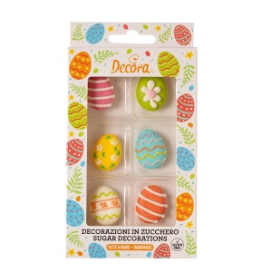 Décor Zahar - Paste Figurine, Egg Ø 3 cm, 6 designs, 6 pcs - Img 1