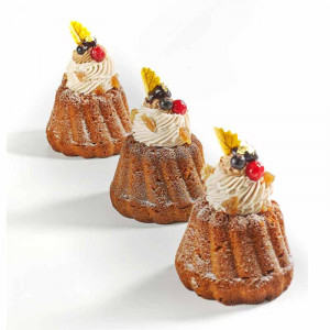 Dupla sárga ívelt leveles csokoládé dekoráció, 3,3x1,9 cm, 120 gr, 144 darab - Img 4