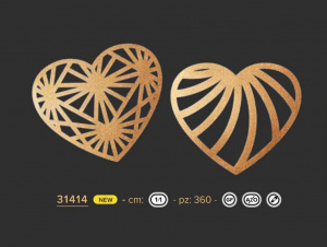 Edible Golden Decorations for Food Decoration, 2 Shapes, Ø 3-4 cm, Heart Model, 360 pcs - Img 3