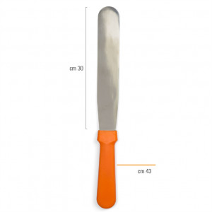 Egyenes egyenes egyengető spatula rozsdamentes acélból, műanyag nyéllel, pengéje L 30 x 4,3 cm