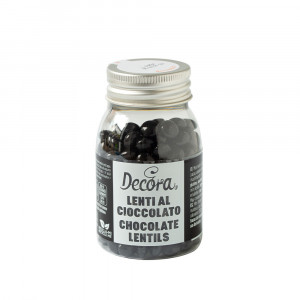Flattened Dark Chocolate Pearls Ø 10 mm, 80 gr - Img 1