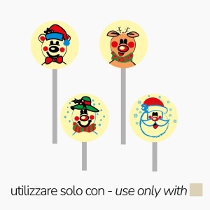 Folii Matrite Termoform. 6 Subiecte Craciun Lollipops H 5 cm + pungi + betisoare hartie, 200 buc