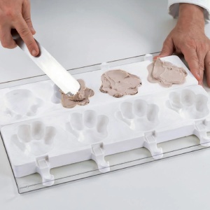 Forma Silicon Inghetata Paw, 2 forme silicon x 4 cav. 8.9 x 8.4 x H 2.4 cm, 98 ml, 50 bastonase - Img 5