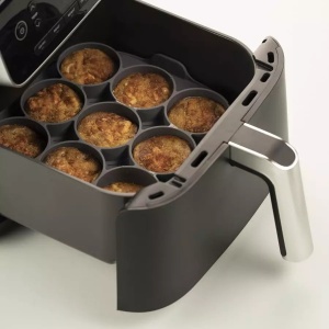 Forma Silicon pentru Air Fryer, Silfry Egg, 9 cavitati Ø 5.8 x H 3.4 cm, 70 ml - Img 5