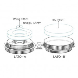Forma Silicon Tort / Insertie 3D Ø 9.2/15/17.5 x H2.5 cm, 18/300/600 ml - Img 4