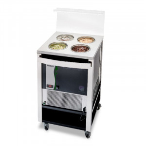 GELATO SWEET 4 Pozzetti Display and Storage Cabinet with Trolley, Black
