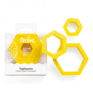 Hexagon - Decupatoare Plastic Ø 2.8 - 4.8 x H 2.2 cm, Set 3 Buc - Img 1