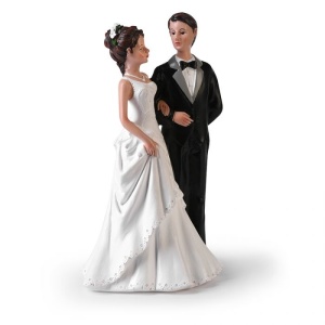 Inedible figurine Bride and Groom Happy Couple H 17.5 cm - Img 1