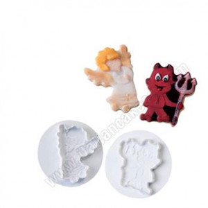 Inger si Diavol - Decupatoare Plastic cu Extractor Ø 8 cm, Set 2 Buc