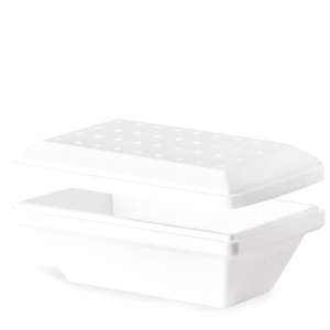 Jégdoboz szigetelőfedéllel 1000 ml, 23,25 x 13,56 x H 10 cm, 10 db-os készlet - Img 1