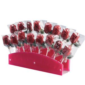 LolliPops/CakePops tartó, 30 termék, Fukszia plexi, 29,5 x 7 x H 12,5 cm, 29,5 x 7 x H 12,5 cm - Img 2