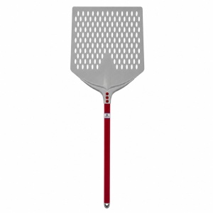 Lopata Pizza Tulip Profesional Patrat Perforat, Aluminiu Anodizat 33×33 cm, Maner 60 cm