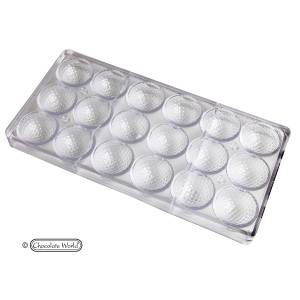 Matrita Policarbonat 18 Praline Ciocolata Minge golf, Ø 4 x H 2 cm, 20 gr - Img 2