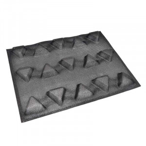 Microperforated Silicon Mould 30x40cm, 15+15 Cavitati Triangles 6x6x6xH2.5cm, Set 2 Pieces - Img 2