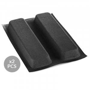 Mikroperforált szilikon forma 30,5 x 20,3 cm, 2 üreg 27 x 7 x H 3 cm, 4 db-os készlet - Img 2