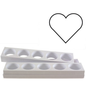 Monoportii Inima 8 x 6 x H 4 cm - Set 2 Matrite Formare 10 Produse, Tava 40 x 17 cm - Img 2