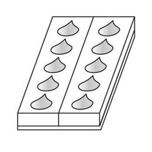 Monoportii Picatura 9 x 6 x H 4 cm - Set 2 Matrite Formare 10 Produse, Tava 40 x 17 cm - Img 1