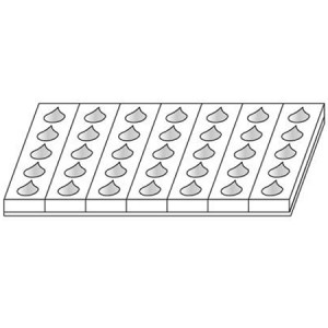 Monoportii Picatura 9 x 6 x H 4 cm - Set 7 Matrite Formare 35 Produse, Tava 60 x 40 cm