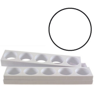 Monoportion kerek Ø 6,5 x H 4 cm - 2 darabos formakészlet 10 termék, tálca 40 x 17 cm - Img 2