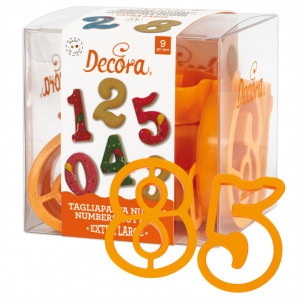 Number Cutters Ø 7.5 x H 2.2 cm, Plastic, Set of 9 pieces - Img 2