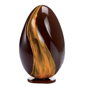 Oua 3D H Ø 11.5 x 18.5 cm - Set 2 Matrite Plastic Chocolate - Img 1