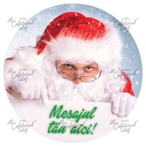 Personalised printed wafer Personalised Pattern 2 Christmas, Ø 20 cm - Confectioner Istet - Img 2