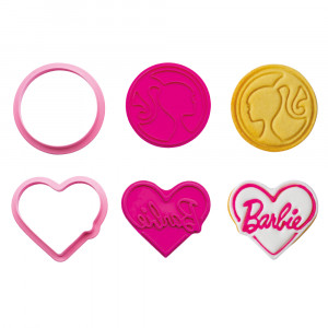 Plastic Barbie Barbie Round Plastic Cutter + Marker, Heart 7 x 6.5 x H 2.2 cm, Set 4 pcs - Img 2