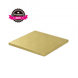 Platou Tort Patrat Auriu, 35 x 35 x H 1.2 cm - Img 1