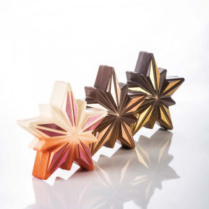 Polaris Karácsonyi csillag 3D 17,2 x 16. 4 x H 7,5 cm, műanyag matt 2 db készlet Tárgyak Csokoládé - Img 3