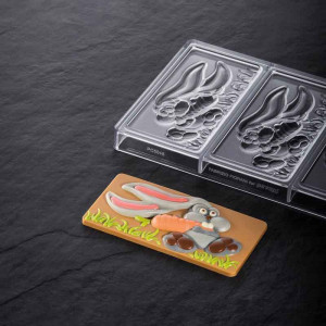 Polikarbonát forma Choco Bar Range, Paste Bunnies - 3 szelet 15,4 x 7,2 x H 1,3 cm, 100 g - Img 2