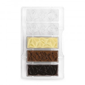 Polycarbonate chocolate mould, 8.5x3cm, 5 indentations, 20x12xH2cm - Img 1