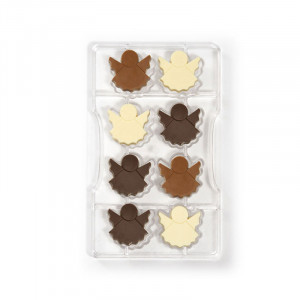 Polycarbonate Chocolate mould, Ingerasi Ø 4 cm, 8 Cavities, 20x12xH2.2cm - Img 1