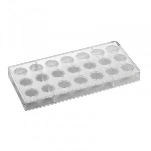 Polycarbonate Diamond mould, 24 Chocolate Pralines, Ø 2,5 x h 1,4 cm, 7 gr - Img 2