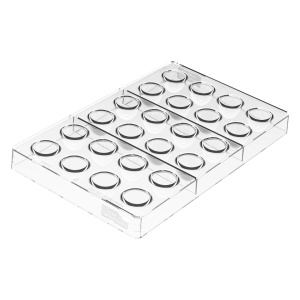 Polycarbonate mould 24 Praline Dome, Ø 2.6 x H 2.25 cm, 17.5 x 27.5 cm (CH030), 8 ml - Img 2