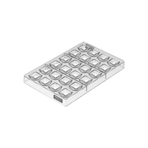 Polycarbonate mould 24 Praline Domus, 2.5 x 2.5 x H 1.5 cm, 17.5 x 27.5 cm (CH057), 7.2 gr - Img 3