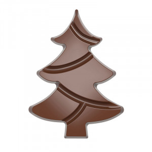 Polycarbonate mould Brad Christmas 4 Shapes Chocolate 9.7 x 7.25 x H 1 cm, 36.5 gr - Img 1