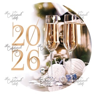 Printed wafer Celebrations - New Year Model 14, Ø 20 cm - Confectioner Istet