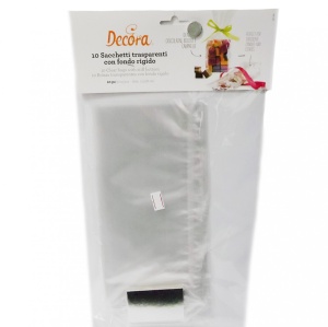 Pungi S cu Baza Carton, Celofan Transparent, 7.5 + 4 x H 22 cm, Set 100 Buc - Img 3