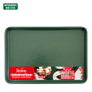 Rectangular Baking Tray, 39.5 x 27 x H 2.4 cm, Non-stick Metal