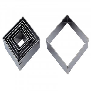 Romb - Резачки от неръждаема стомана Ø 3 - 9 x H 2 cm, кутия 7 бр. - Img 1