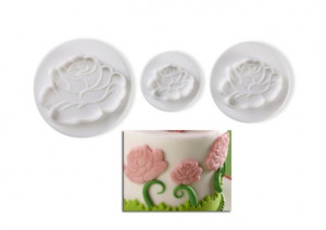 Roses - Plastic Cutters with Extractor Ø 3.5 - 7 cm, Set of 3 Pieces - Img 2