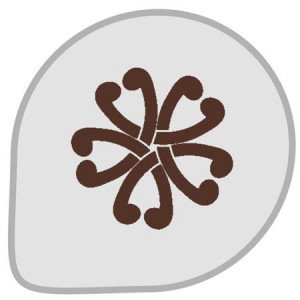 * Round Plastic Soap Dish with Stylised Floral Decor Ø 26 cm