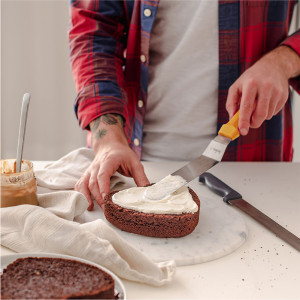 Rozsdamentes acélból készült, szögletes kiegyenlítő spatula, lapát 20 x 3,6 cm hosszúsággal - Img 6