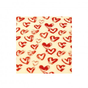 Set of 30 Transfer Sheets Red Chocolate Hearts, 34 x 26.5 cm