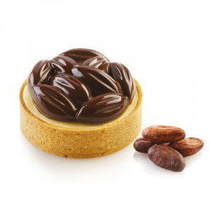 Set Tarte Ø 7 cm Cocoa, 8 Microperforated Copper + Silicon Mould 8 Cavities - Img 3