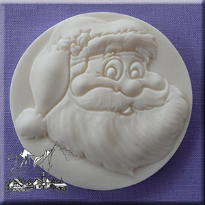 Silicon Christmas mould - Medallion with Santa Claus Ø 6.6 cm