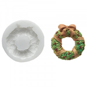 Silicon Christmas Wreath, 6.4 x 3.6 x H 2.5 cm (SLK049) - Img 1