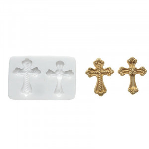 Silicon Cross Moulding, 2 Subjects, 3.6 x 4.8 cm (SLK142) - Img 1