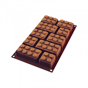 Silicon Lego mould 9 x 4.5 x H 2.8 cm, 10 cavities, 75 ml - Img 2