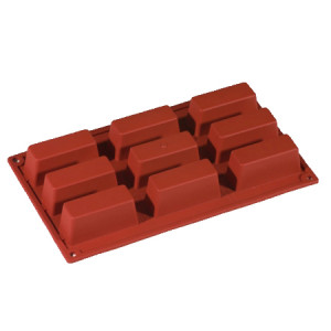 Silicon MiniChec mould 8x3xh3cm, 9 cavities